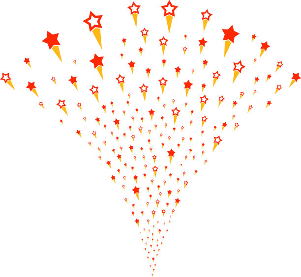 五彩缤纷的星星喷泉溪流图片下载