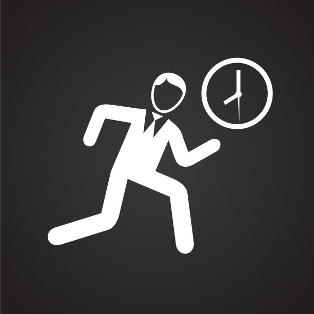 匆忙赶路的商人在黑色背景下奔跑图片下载