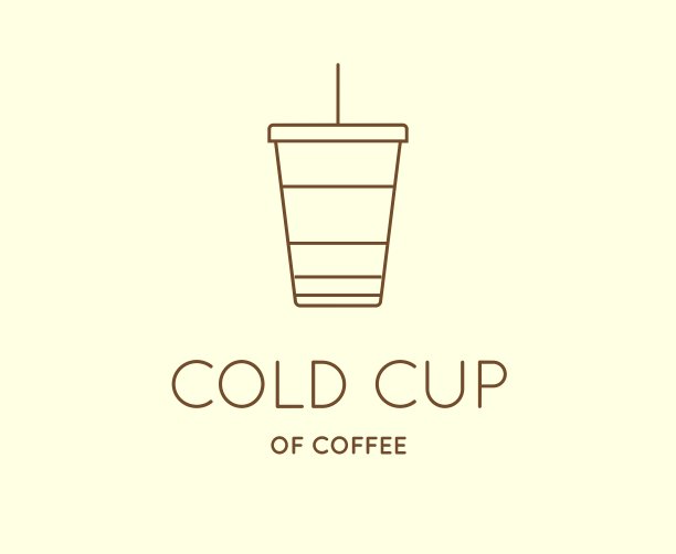 咖啡配件图标与字母标志可以图片下载