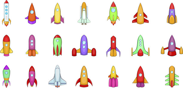火箭图标设置卡通风格图片下载