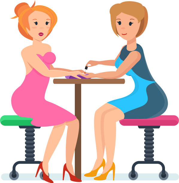 女孩坐在接待处，有专家服务图片下载