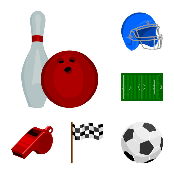 不同类型的运动卡通图标设置图片下载