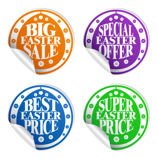 最好的复活节销售彩色贴纸套装图片下载