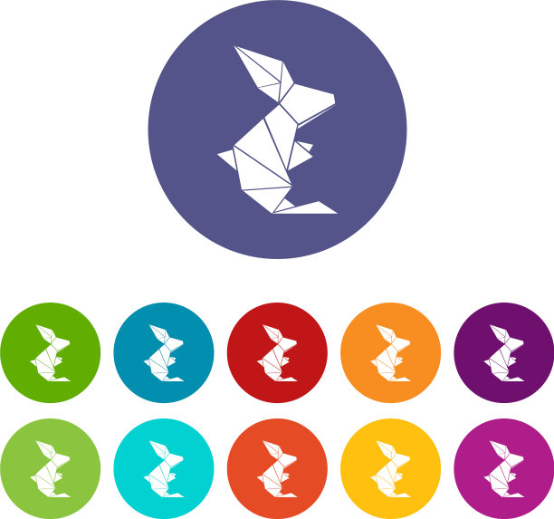 折纸兔子图标设置颜色图片下载