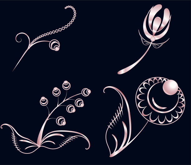 集俄罗斯民间图案元素组成图片下载