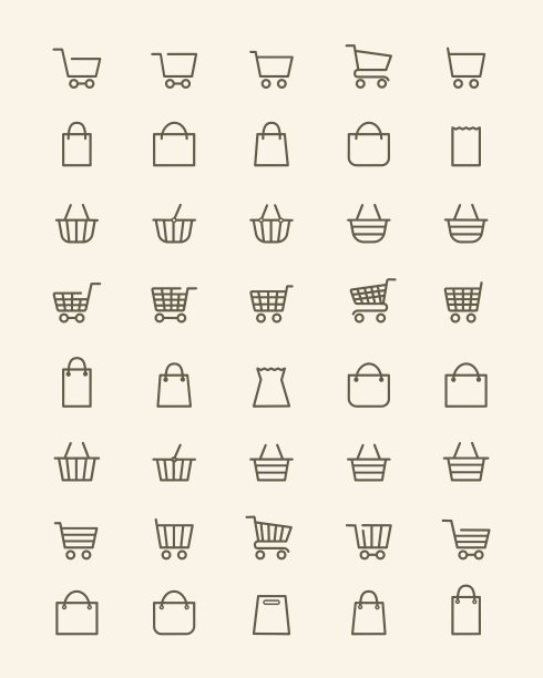 线性购物篮图标图片下载