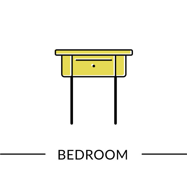 抽屉卧室家具线条图标图片下载