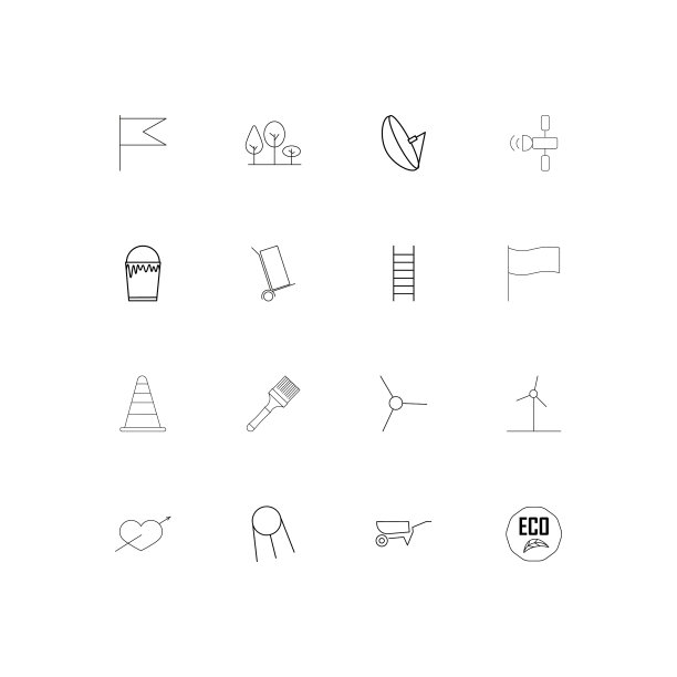 行业简单的线性图标设置概述图标图片下载