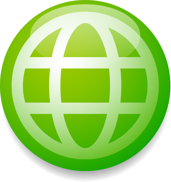 绿色网格线框地球仪图标符号图片下载