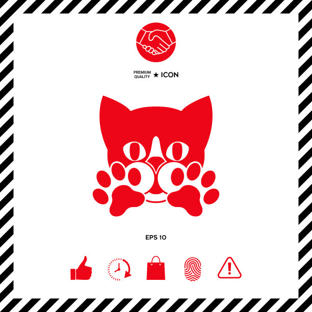 可爱的猫爪-标志符号保护标志图片下载
