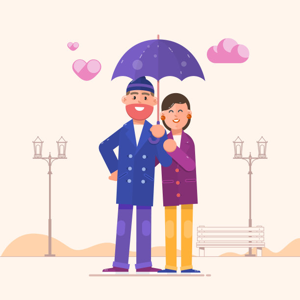 幸福家庭下的恩爱夫妻图片下载