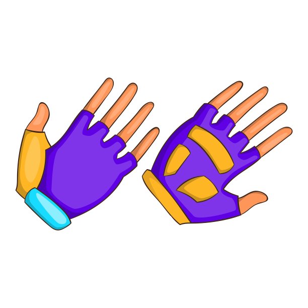 自行车手套图标卡通风格图片下载