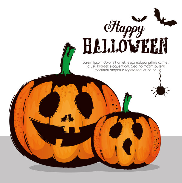 万圣节快乐卡片与南瓜图案图片下载