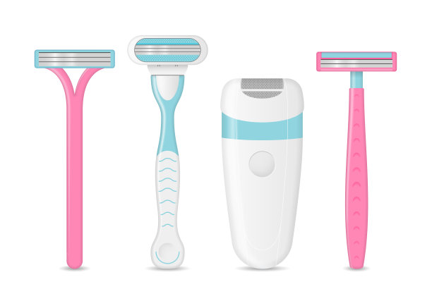 逼真详细的3d剃须刀模型集图片下载