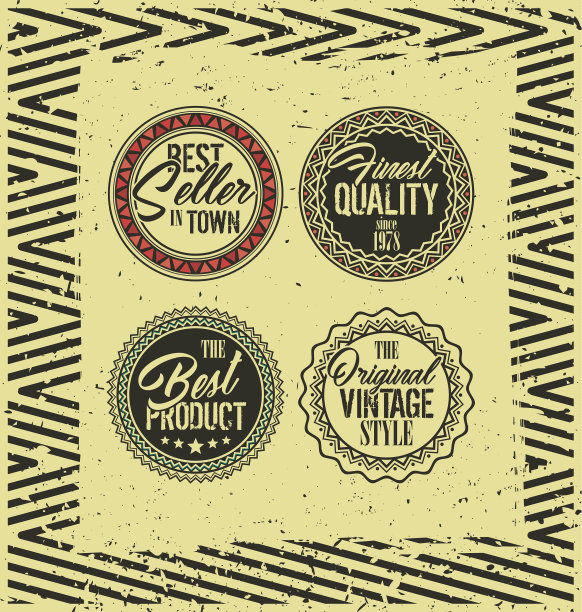 复古复古风格的标签徽章图片下载