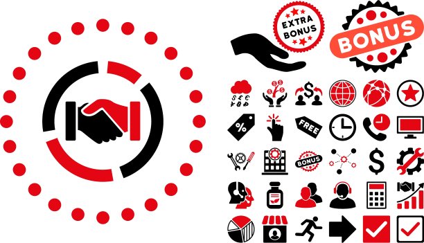 收购图表与奖金的平面图标图片下载