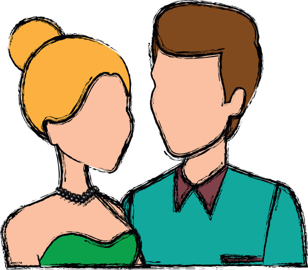 肖像新婚夫妇幸福的新娘和新郎图片下载