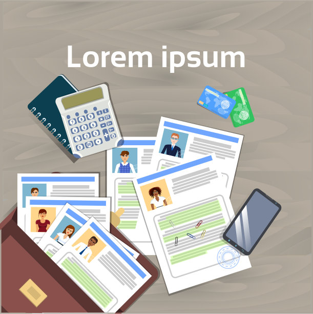 人力资源经理办公室打开装有简历的公文包图片下载