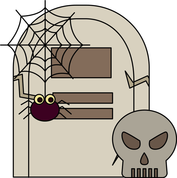 有骷髅和蜘蛛的万圣节墓穴图片下载