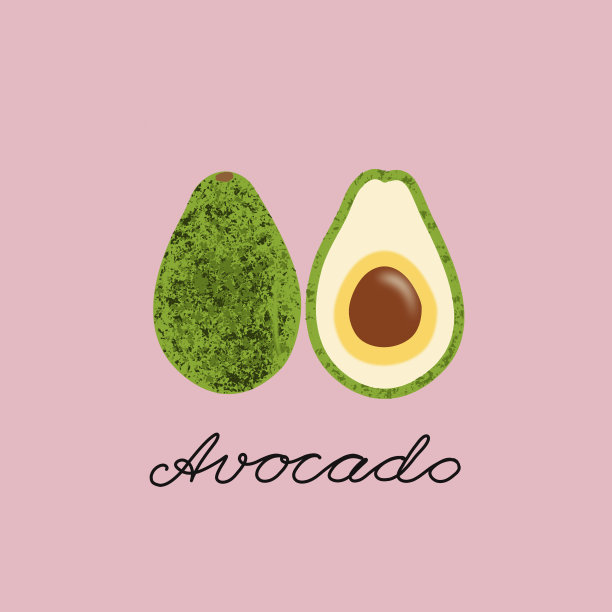粉色背景上的牛油果艺术图片下载