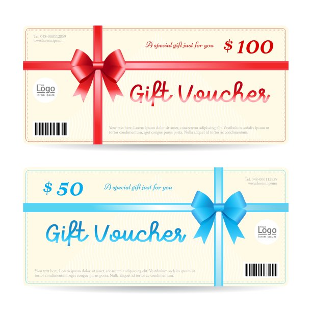 精美的礼品券或礼品卡模板图片下载