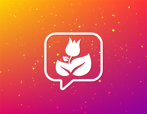 玫瑰花图标花卉植物与叶标志图片下载