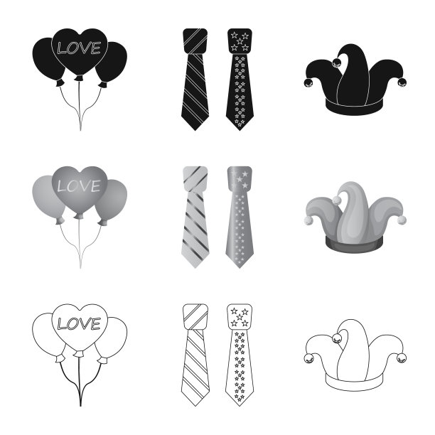 孤立对象的聚会和生日象征集图片下载