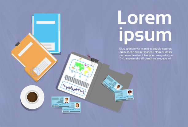 办公场所概念办公桌模板顶角图片下载