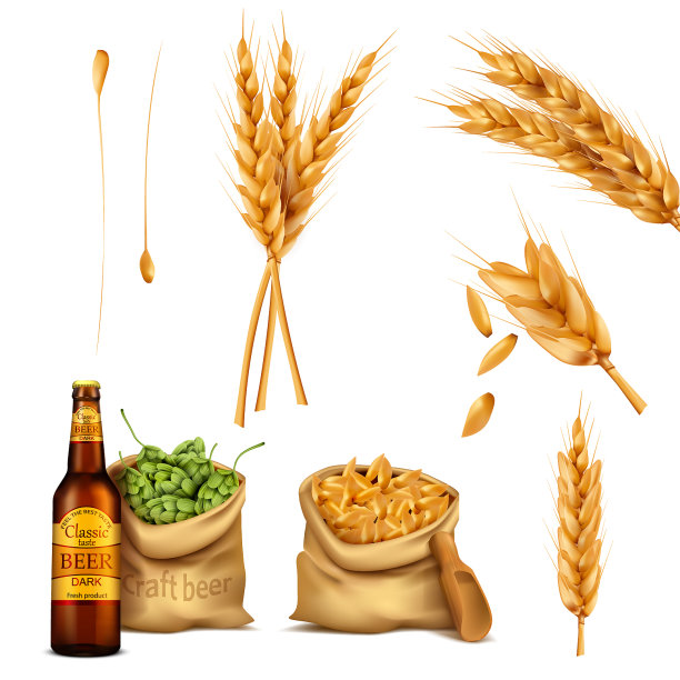 设置现实的图标概念酿造图片下载