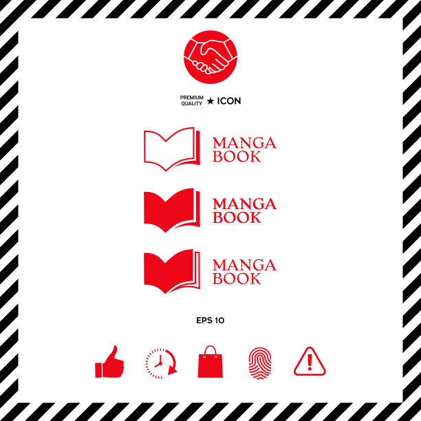 一套优雅的标志与书的符号图片下载