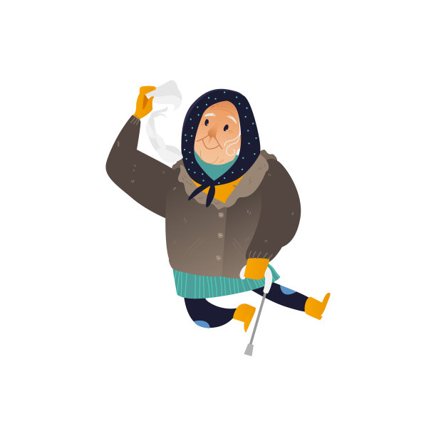 冬天里的老年妇女图片下载