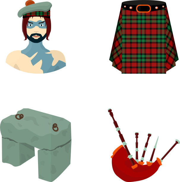 苏格兰高地的维京格子呢短裙图片下载
