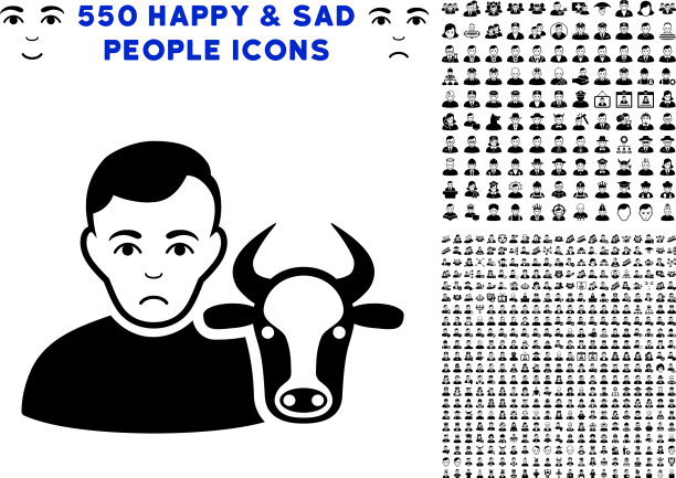 牛农民的图标与奖金图片下载