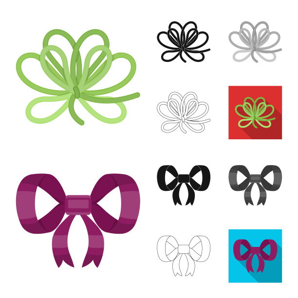 彩色的蝴蝶结cartoonblackflatmonochrome图片下载