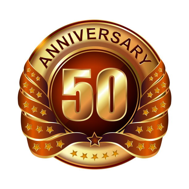 50周年金标配丝带图片下载