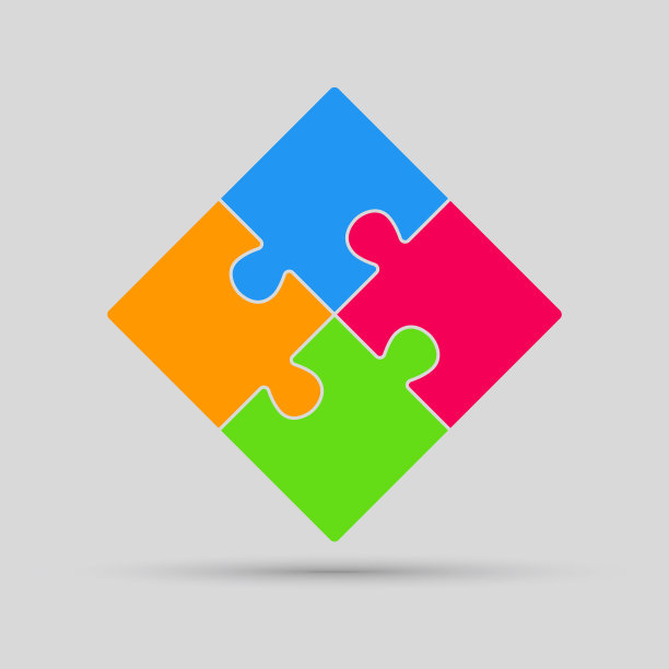 四色块拼图方块4步拼图图片下载