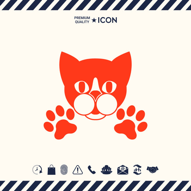 爪子的卡通猫咪-logo标志图片下载