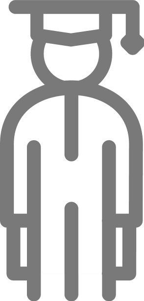 戴毕业帽的简约学生线条图标图片下载