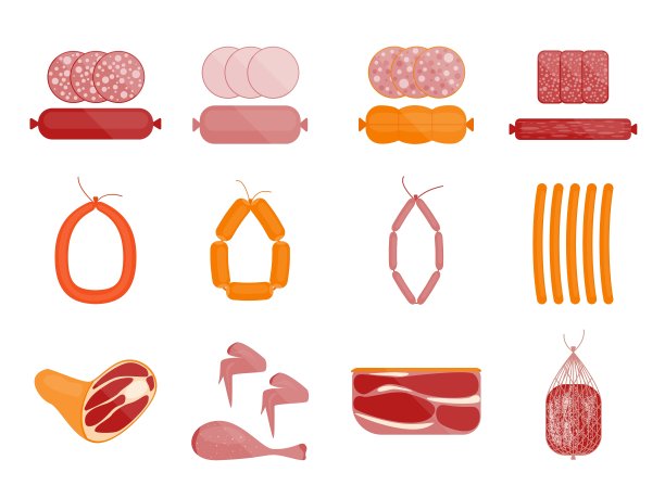 肉和香肠套装图片下载