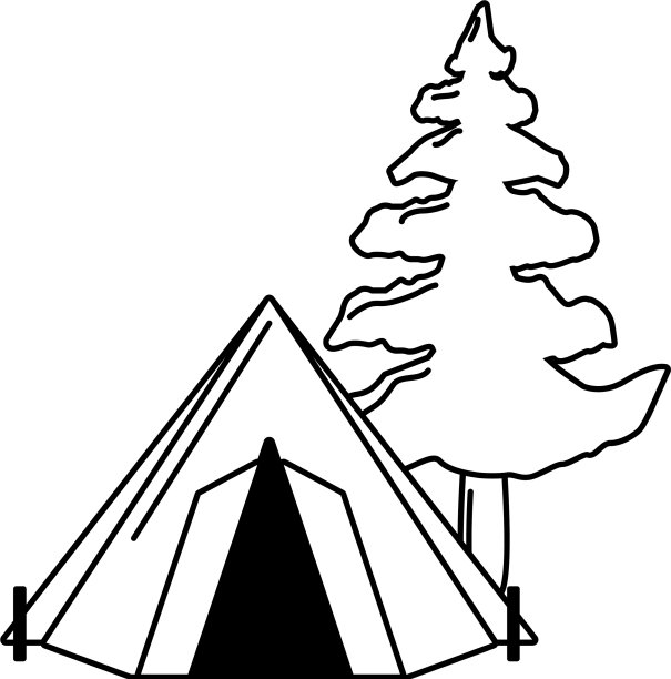 野营帐篷树图片下载