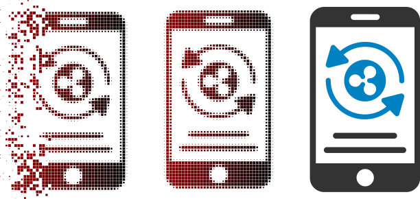 移动点半色调波纹移动支付图标图片下载