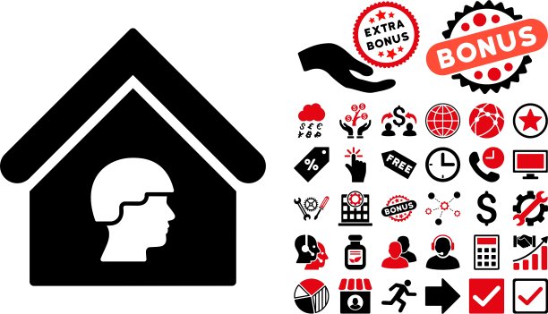 带奖励的军营建筑扁平图标图片下载