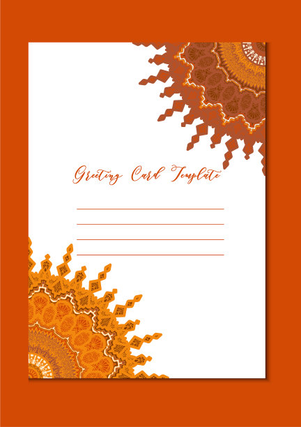 曼荼罗复古模板卡图片下载