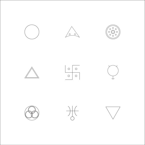 占星术轮廓图标集图片下载