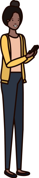 有智能手机头像的年轻女子图片下载