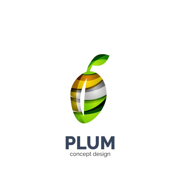 创意抽象的李子水果标志图片下载