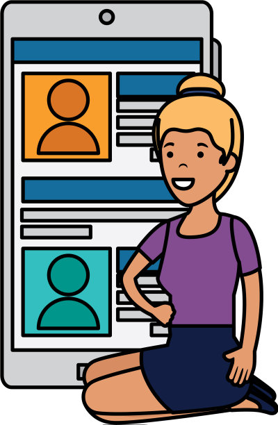 年轻女子拿着智能手机图片下载