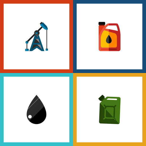 图标平坦燃油组燃油罐液滴图片下载