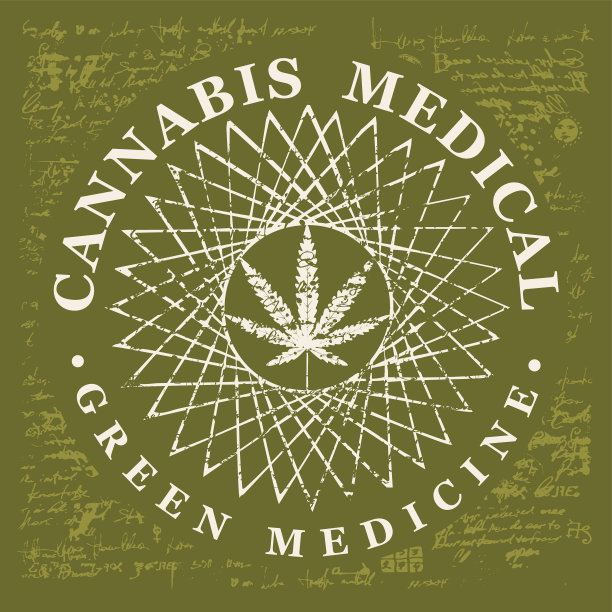 带有大麻叶子的医用大麻横幅图片下载
