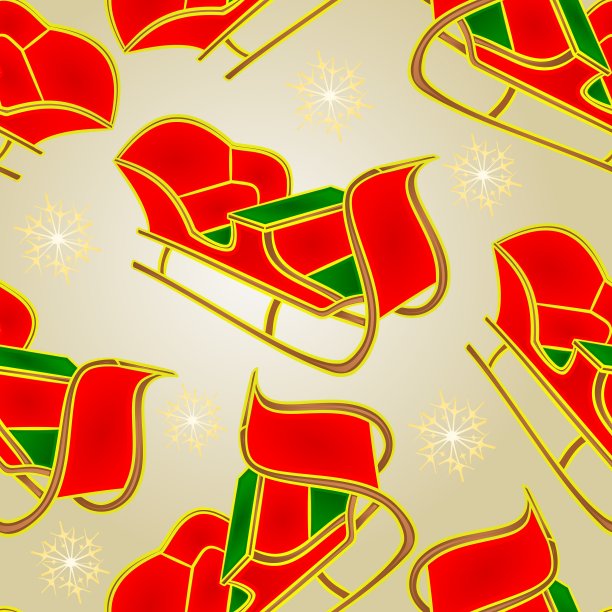 无缝质地的圣诞老人雪橇和雪花图片下载